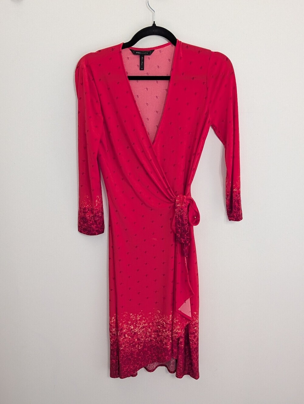 BCBGMaxAzria Adele Red Wrap Dress Size XS